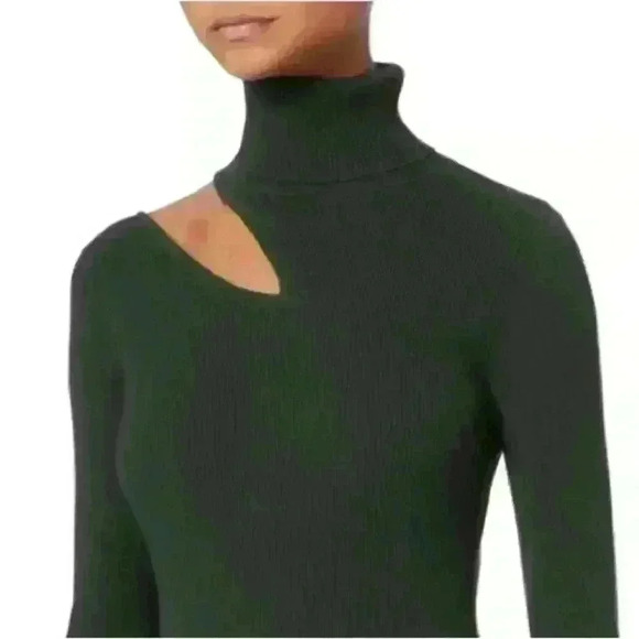 A.L.C. “West” Turtleneck Dress With Cut-Out Shoulder Dark Green Small NWOT! - Picture 2 of 8